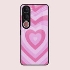 Latte Love Patter Glass Case Cover - Pink For Vivo Y31 5G