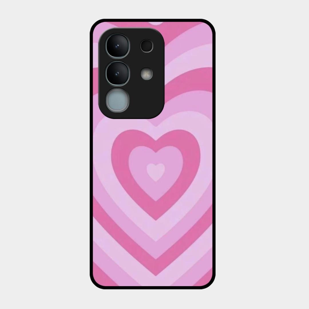 Latte Love Patter Glass Case Cover - Pink For Vivo Y31 Pro 5G