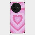 Latte Love Patter Glass Case Cover - Pink For Vivo Y39 5G