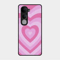 Latte Love Patter Glass Case Cover - Pink For Vivo Y400 Pro 5G