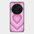 Latte Love Patter Glass Case Cover - Pink For Xiaomi 14 Ultra