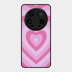 Latte Love Patter Glass Case Cover - Pink For Xiaomi 14 Ultra