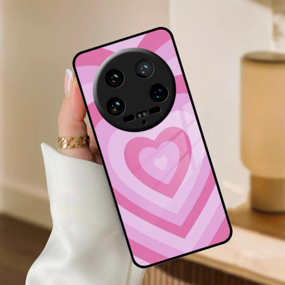 Latte Love Patter Glass Case Cover - Pink Redmi/Xiaomi