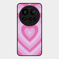 Latte Love Patter Glass Case Cover - Pink For Xiaomi 15 Ultra 5G