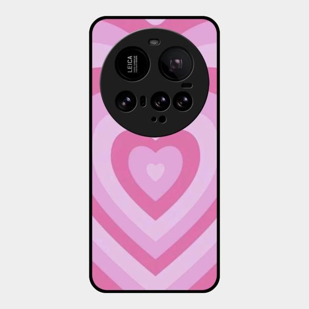 Latte Love Patter Glass Case Cover - Pink For Xiaomi 15 Ultra 5G