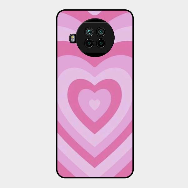 Latte Love Patter Glass Case Cover - Pink For Xiaomi Mi 10I 5G