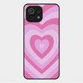 Latte Love Patter Glass Case Cover - Pink For Xiaomi Mi 11 Lite
