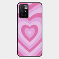 Latte Love Patter Glass Case Cover - Pink For Xiaomi Redmi 10 Prime