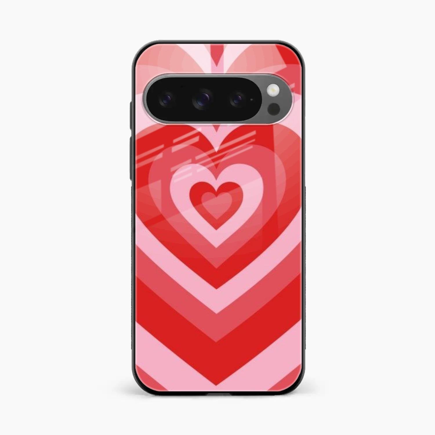 Latte Love Patter Glass Case Cover - Red For Google Pixel 10 Pro XL
