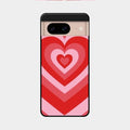 Latte Love Patter Glass Case Cover - Red For Google Pixel 8 5G