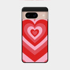 Latte Love Patter Glass Case Cover - Red For Google Pixel 8 5G