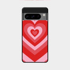Latte Love Patter Glass Case Cover - Red For Google Pixel 8 Pro 5G