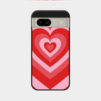 Latte Love Patter Glass Case Cover - Red For Google Pixel 8A 5G