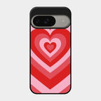 Latte Love Patter Glass Case Cover - Red For Google Pixel 9 5G