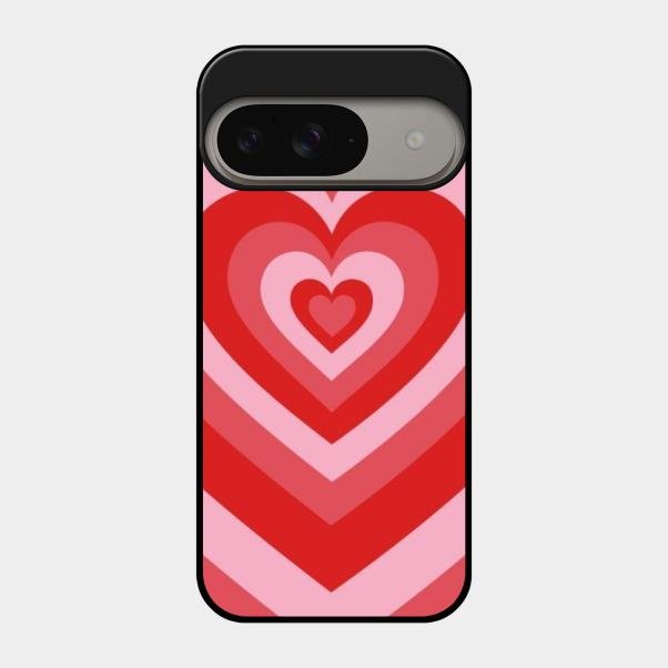 Latte Love Patter Glass Case Cover - Red For Google Pixel 9 5G