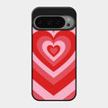 Latte Love Patter Glass Case Cover - Red For Google Pixel 9 Pro 5G