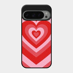 Latte Love Patter Glass Case Cover - Red For Google Pixel 9 Pro 5G