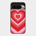 Latte Love Patter Glass Case Cover - Red For Google Pixel 9 Pro Xl