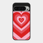 Latte Love Patter Glass Case Cover - Red For Google Pixel 9 Pro Xl