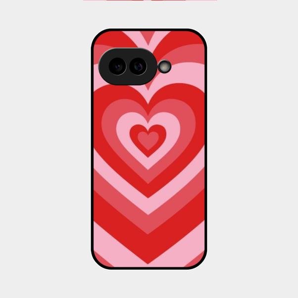 Latte Love Patter Glass Case Cover - Red For Google Pixel 9A 5G