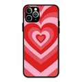 Latte Love Patter Glass Case Cover - Red For iPhone 11 Pro Max