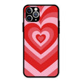 Latte Love Patter Glass Case Cover - Red For iPhone 11 Pro