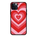 Latte Love Patter Glass Case Cover - Red For iPhone 12 Pro Max