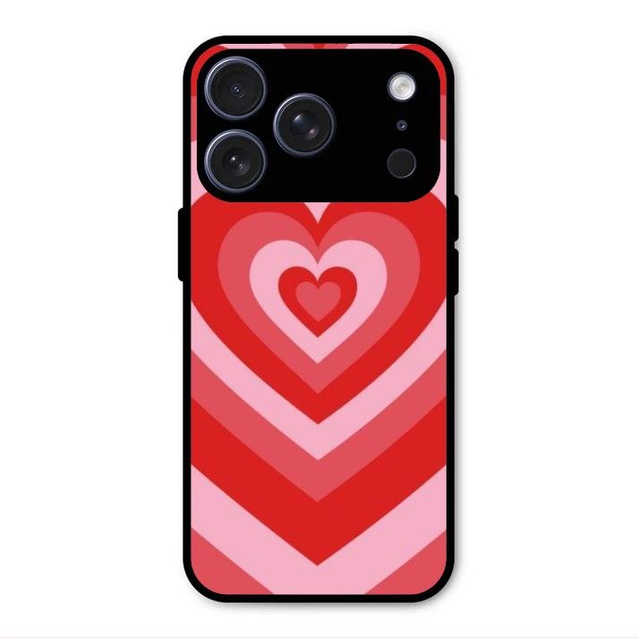 Latte Love Patter Glass Case Cover - Red For iPhone 17 Pro
