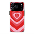 Latte Love Patter Glass Case Cover - Red For iPhone 17 Pro