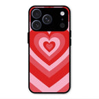 Latte Love Patter Glass Case Cover - Red For iPhone 17 Pro