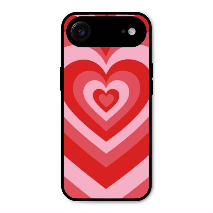 Latte Love Patter Glass Case Cover - Red For iPhone Air