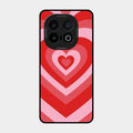 Latte Love Patter Glass Case Cover - Red For Iqoo 13 5G