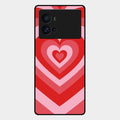 Latte Love Patter Glass Case Cover - Red For Iqoo 9 Pro 5G
