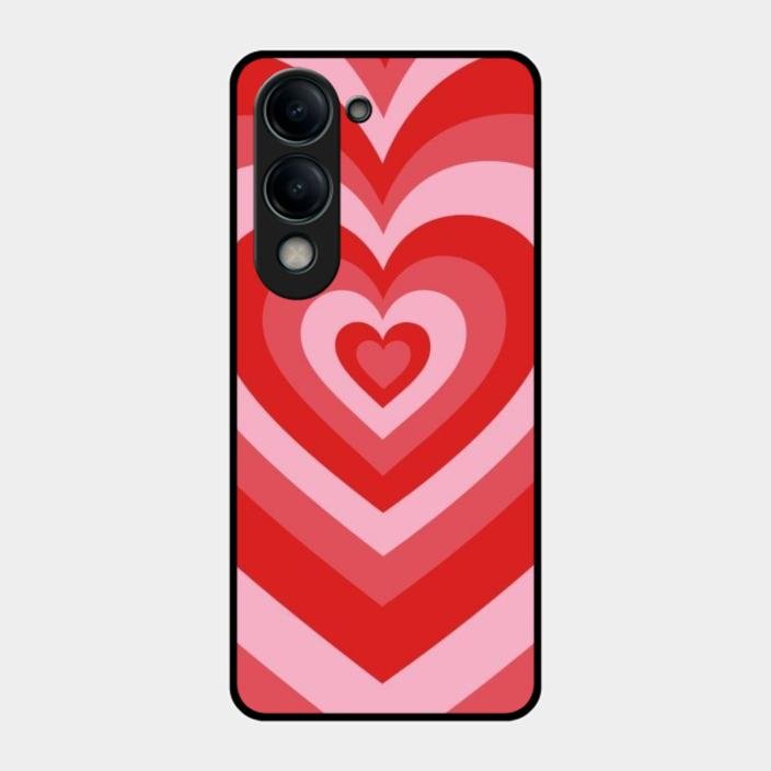 Latte Love Patter Glass Case Cover - Red For Iqoo Z10 Lite