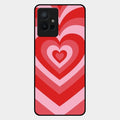 Latte Love Patter Glass Case Cover - Red For Iqoo Z6 5G