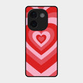 Latte Love Patter Glass Case Cover - Red For Iqoo Z9S Pro 5G