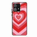 Latte Love Patter Glass Case Cover - Red For Motorola Edge 40 5G