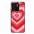 Latte Love Patter Glass Case Cover - Red For Motorola Edge 40