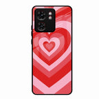 Latte Love Patter Glass Case Cover - Red For Motorola Edge 40