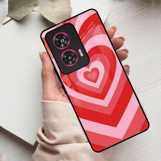 Latte Love Patter Glass Case Cover - Red For Motorola