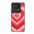 Latte Love Patter Glass Case Cover - Red For Motorola Edge 50 Pro