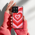 Latte Love Patter Glass Case Cover - Red For Motorola - ShopOnCliQ