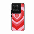 Latte Love Patter Glass Case Cover - Red For Motorola Edge 60 Pro 5G