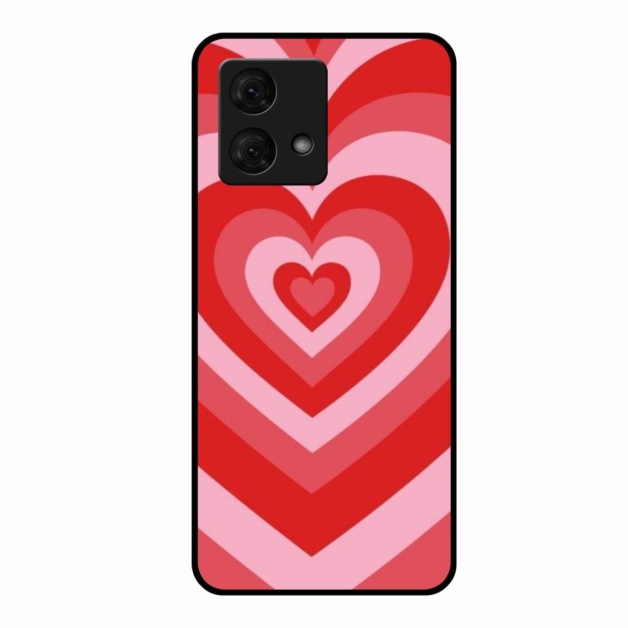 Latte Love Patter Glass Case Cover - Red For Motorola g84 5G