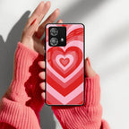 Latte Love Patter Glass Case Cover - Red For Motorola - ShopOnCliQ