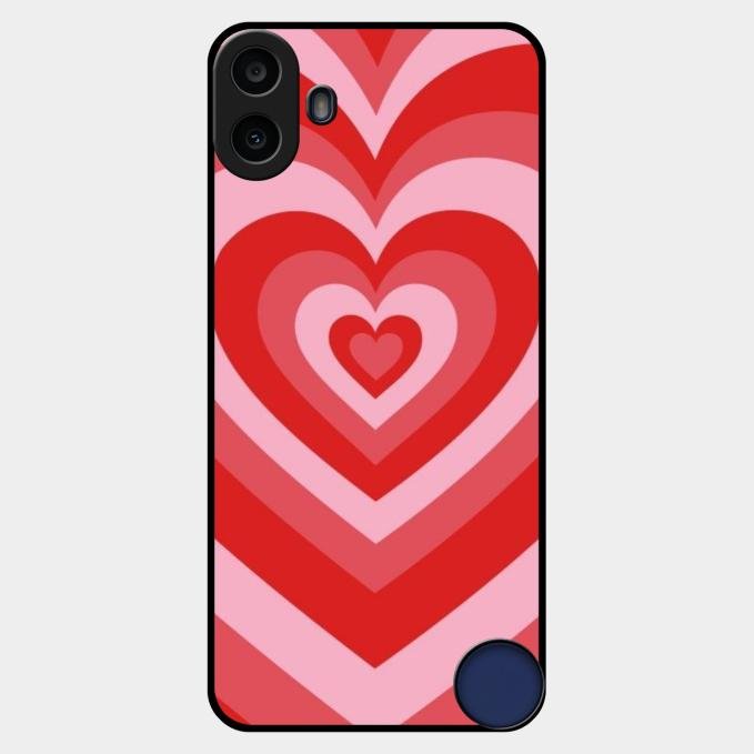 Latte Love Patter Glass Case Cover - Red For Nothing Cmf Phone 1