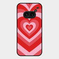 Latte Love Patter Glass Case Cover - Red For Nothing Phone 2A 5G