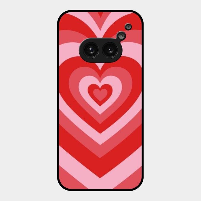 Latte Love Patter Glass Case Cover - Red For Nothing Phone 2A 5G
