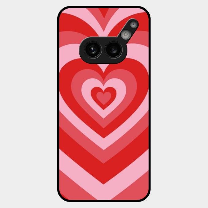Latte Love Patter Glass Case Cover - Red For Nothing Phone 2A Plus