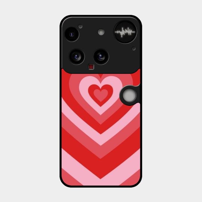 Latte Love Patter Glass Case Cover - Red For Nothing Phone 3 5G